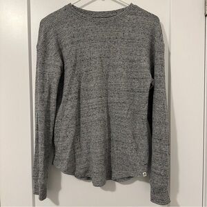 Roots Heathered Grey Organic Cotton Henley Long Sleeve T-shirt Size Extra Small